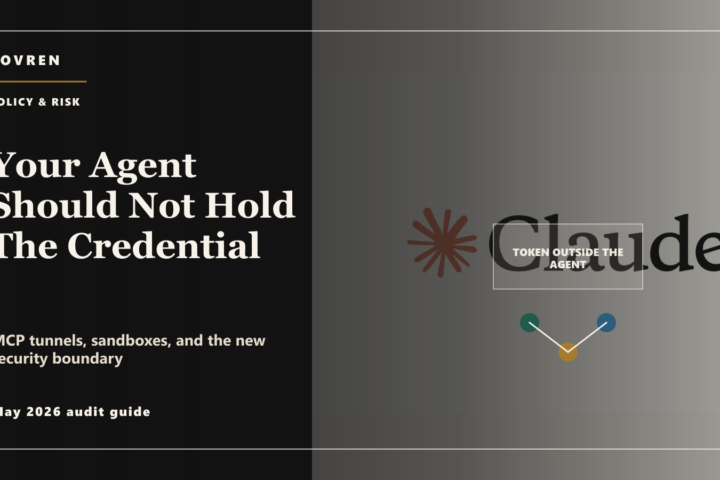 Premium editorial image explaining why AI agents should not hold raw credentials.