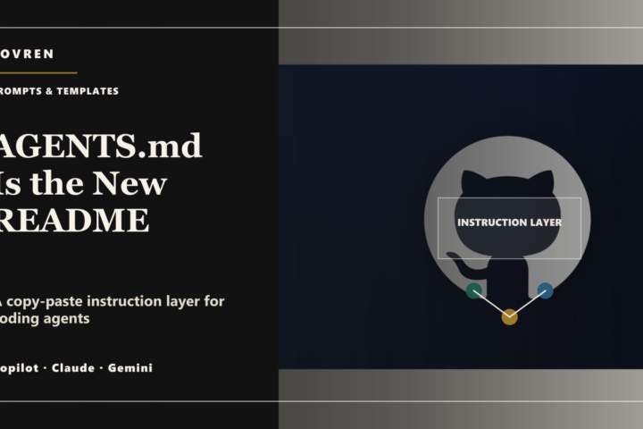 Premium editorial image for an AGENTS.md instruction layer prompt pack for coding agents.