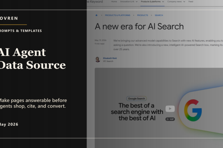 Premium editorial image about websites becoming AI agent data sources for search agents, Universal Cart, and agent traffic.