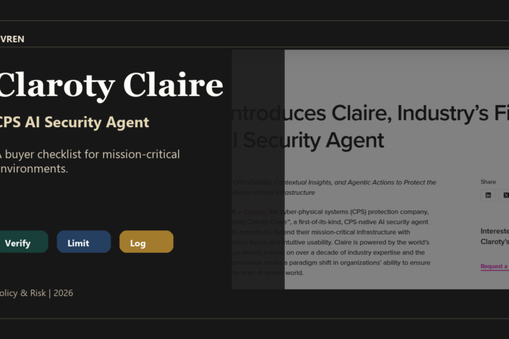 Claroty Claire CPS AI security agent buyer checklist cover