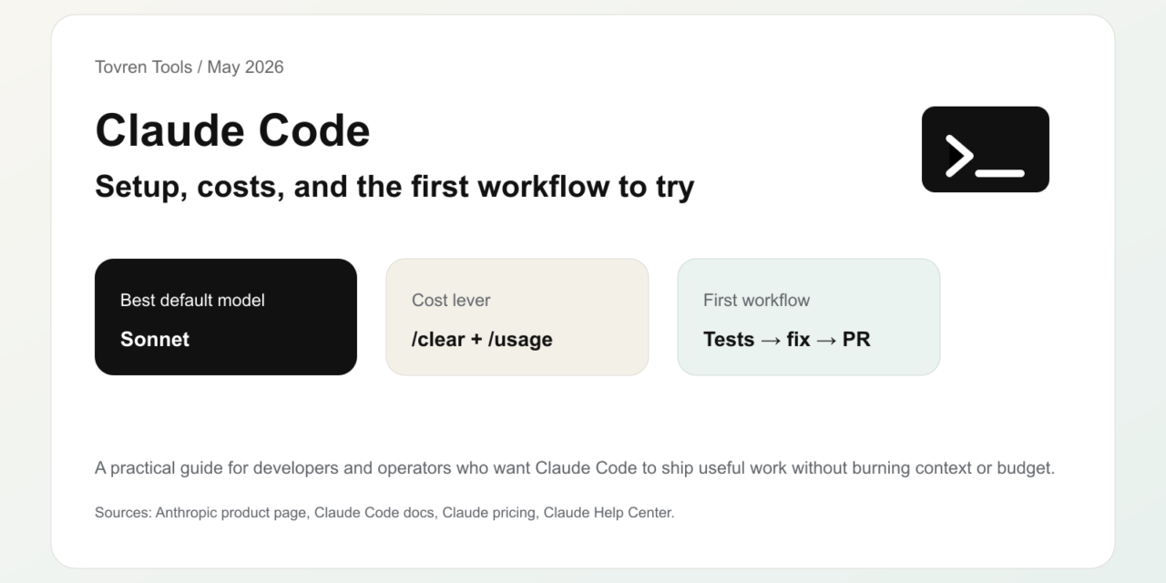 Claude Code setup, costs, and first workflow summary for developers