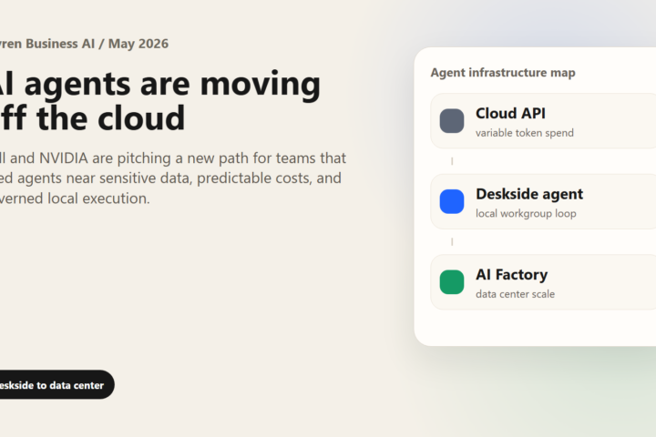 AI agents moving from cloud APIs to deskside and data-center infrastructure.