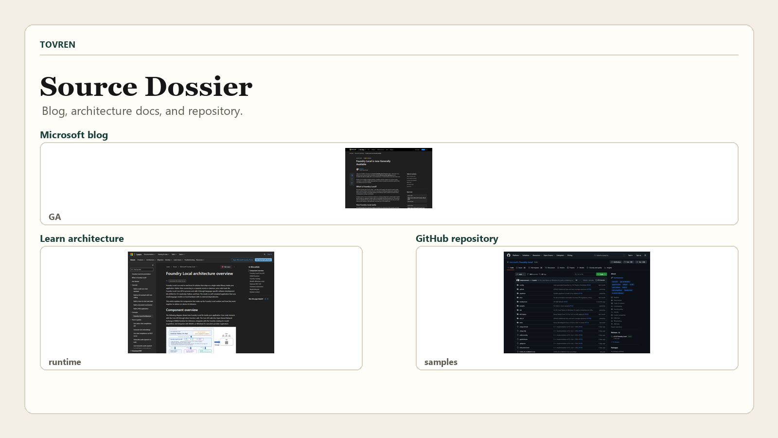 Foundry Local official source dossier