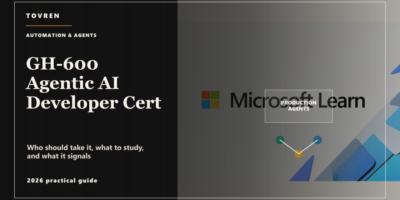 Premium editorial image for the GH-600 GitHub Agentic AI Developer certification guide.