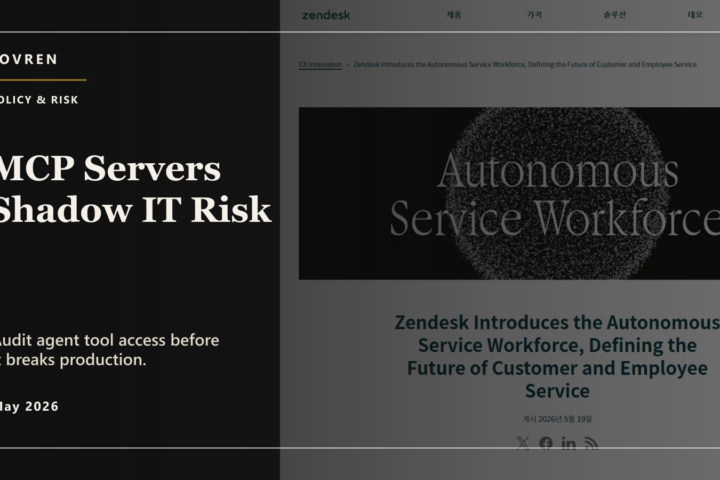 Premium editorial image about MCP servers becoming shadow IT risk for enterprise AI agents and production tool access.