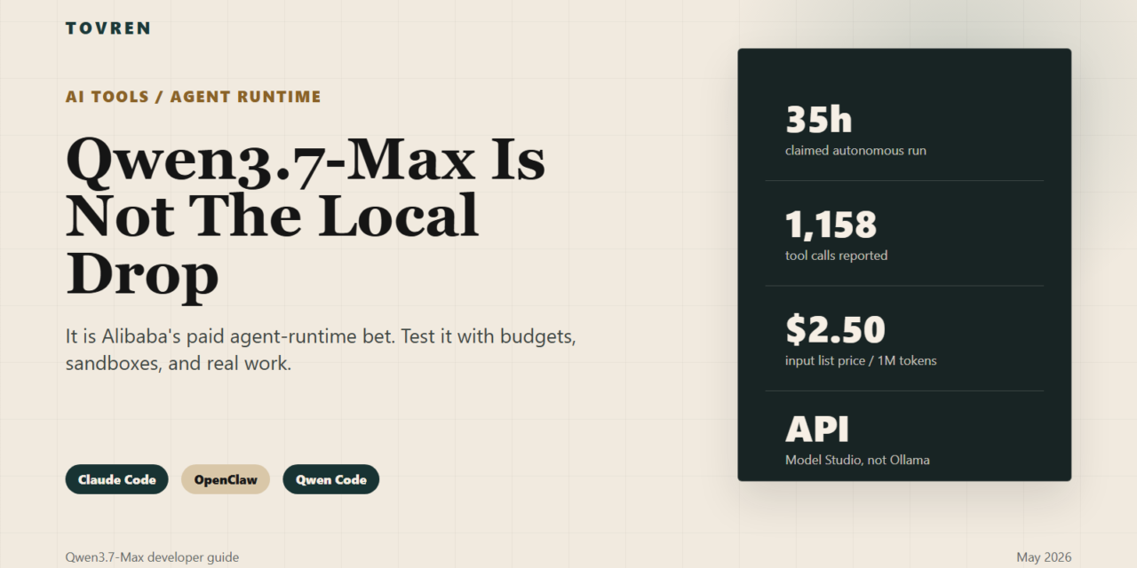 Qwen3.7-Max agent runtime verdict for developers and AI operators.