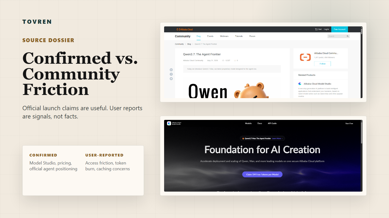 Official Qwen3.7-Max and Alibaba Model Studio source context with community friction notes.