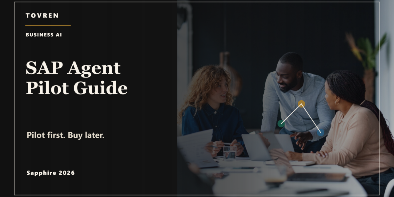 Premium editorial image for an SAP Autonomous Enterprise and Joule Studio agent pilot guide.